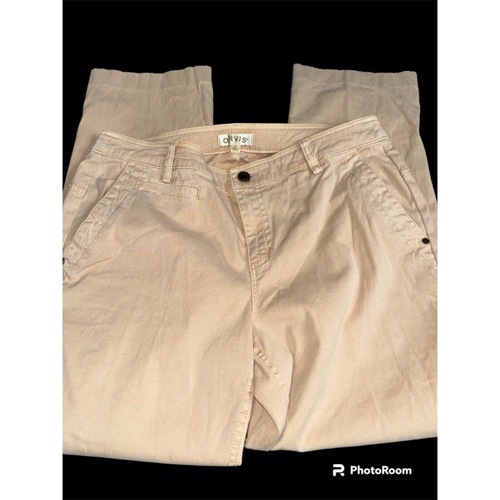 Orvis Pants Adult 10 Beige Khaki Chino Straight Leg Dress Casual Womens